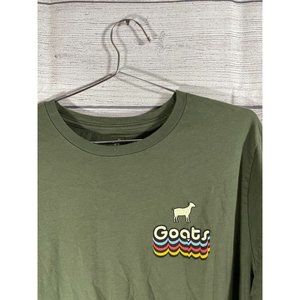 GOATS Men's XL Olive Green Long Sleeve Logo T-Shirt